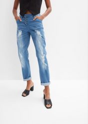 Dżinsy Boyfriend, mid waist. Niebieskie jeansy damskie bonprix. Za 159.99 zł.