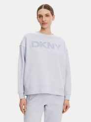 DKNY Sport Bluza DP5T1140 Błękitny Regular Fit. Niebieskie bluzy damskie DKNY Sport, xs, bez wzorów, z bawełny, bez kaptura. Za 219.99 zł.