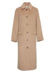 MOSS COPENHAGEN Płaszcz przejściowy "Peyton" w kolorze beżowym rozmiar: XS/S. Brązowe płaszcze damskie Moss Copenhagen, s, bez wzorów, z wełny, bez kaptura. Za 502.76 zł.