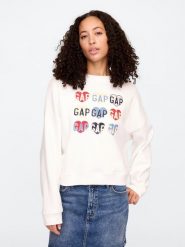 GAP Bluza w kolorze białym rozmiar: L. Białe bluzy damskie GAP, l, bez wzorów, bez kaptura. Za 87.81 zł.
