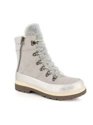 Kimberfeel Botki zimowe "Lou" w kolorze srebrno-szarym rozmiar: 38. Szare botki damskie Kimberfeel, na zimę, z materiału, bez obcasa, bez zapięcia. Za 222.41 zł.