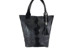 Worek skórzany BARBERINI'S czarny 375/7-1. Czarne shopper bag Barberinis, bez wzorów, ze skóry, bez dodatków. Za 219.99 zł.