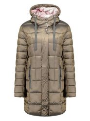 Geographical Norway Płaszcz pikowany "Bulli" w kolorze khaki rozmiar: L. Brązowe płaszcze damskie Geographical Norway, l, bez wzorów, bez kaptura. Za 214.19 zł.