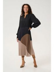 CULTURE Sukienka w kolorze czarno-brązowym rozmiar: XL. Czarne sukienki damskie Culture, bez wzorów, bez ramiączek. Za 196.70 zł.