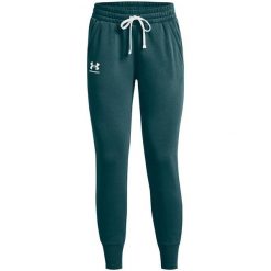 Spodnie dresowe damskie Under Armour Rival Fleece Joggers. Zielone spodnie dresowe damskie Under Armour, xl, bez wzorów, z dresówki. Za 104.00 zł.