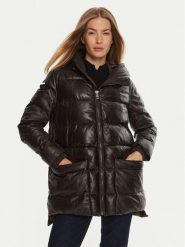 Serge Pariente Płaszcz zimowy Warm Brązowy Regular Fit. Brązowe kurtki damskie Serge Pariente, na zimę, l, bez wzorów, ze skóry, bez kaptura. Za 1,299.00 zł.