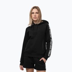 Bluza damska Pitbull Explory Tape Hooded. Czarne bluzy damskie PITBULL, l, bez wzorów, z bawełny, bez kaptura. Za 229.99 zł.