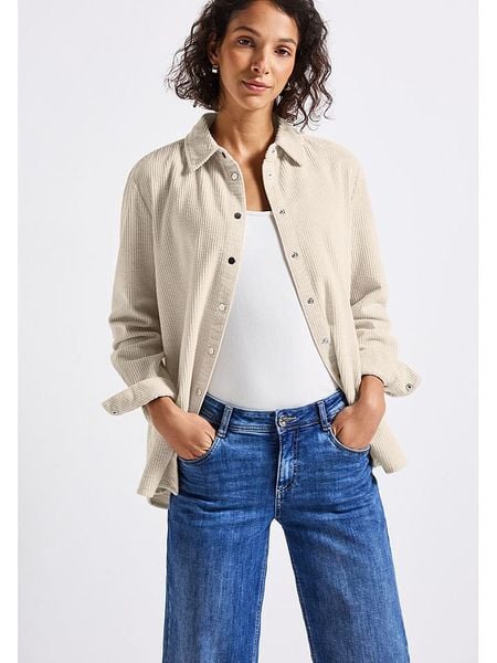 Street One Koszula sztruksowa w kolorze kremowym rozmiar: 44. Brązowe koszule damskie Street One, bez wzorów, z bawełny, street, bez kołnierzyka, bez ramiączek. Za 179.64 zł.