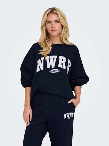 ONLY Bluza w kolorze granatowym rozmiar: S. Niebieskie bluzy damskie Only, s, bez wzorów, z bawełny, bez kaptura. Za 66.00 zł.