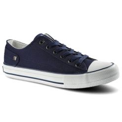Granatowe Trampki Big Star Damskie Modne Obuwie. Niebieskie trampki damskie Big Star, bez wzorów, z gumy, bez zapięcia. Za 89.99 zł.