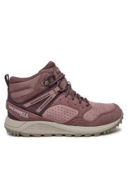 Merrell Trapery Wildwood Mid Ltr Wp J068104 Bordowy. Czerwone trapery damskie Merrell, ze skóry, bez zapięcia. Za 429.99 zł.