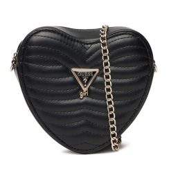 Torebka Guess. Czarne listonoszki damskie Guess, z aplikacjami, bez dodatków. Za 179.99 zł.