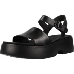 Sandały CAMPER 006 TASHA Czarny. Czarne sandały damskie Camper, bez wzorów, ze skóry, bez obcasa, bez zapięcia. Za 494.99 zł.