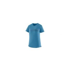 Koszulka turystyczna damska Cap Cool Merino Graphic Women. Niebieskie bluzki damskie Patagonia, bez wzorów, z wełny, sportowe, bez kołnierzyka, bez ramiączek. Za 349.99 zł.