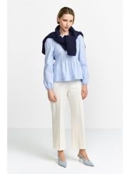 Rich & Royal Bluzka w kolorze błękitnym rozmiar: 36. Niebieskie bluzki damskie Rich & Royal, bez wzorów, z bawełny, bez kołnierzyka, bez ramiączek. Za 186.95 zł.