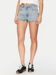Guess Szorty jeansowe W5GD0Y D5O14 Niebieski Regular Fit. Niebieskie szorty damskie Guess, z aplikacjami, z bawełny. Za 149.00 zł.