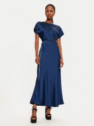 Imperial Sukienka koktajlowa ADQJIBA Granatowy Regular Fit. Niebieskie sukienki damskie Imperial, bez wzorów, z syntetyku, wizytowe, bez ramiączek. Za 369.99 zł.