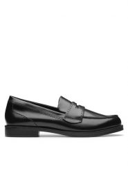 Clarks Mokasyny Straven Edge 26181277 Czarny. Czarne mokasyny damskie Clarks, ze skóry, bez obcasa. Za 369.99 zł.