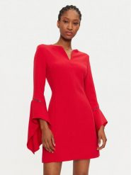 Rinascimento Sukienka koktajlowa 1000770045934 Czerwony Regular Fit. Czerwone sukienki damskie Rinascimento, bez wzorów, z syntetyku, wizytowe, bez ramiączek. Za 559.99 zł.