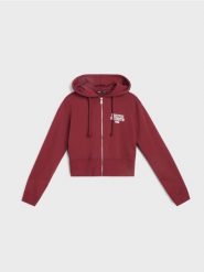 Rozpinana bluza z kapturem - fioletowy. Fioletowe bluzy damskie Sinsay, l, bez wzorów, z kapturem. Za 49.99 zł.