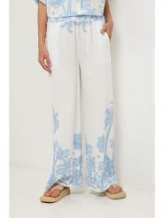 Lin Passion Spodnie w kolorze kremowo-błękitnym rozmiar: 34/36. Brązowe spodnie materiałowe damskie Lin Passion, bez wzorów, z materiału. Za 113.99 zł.