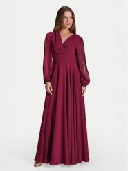 Swing Sukienka wieczorowa 5AI17100 Bordowy Regular Fit. Czerwone sukienki damskie Swing, bez wzorów, z syntetyku, wizytowe, bez ramiączek. Za 789.99 zł.