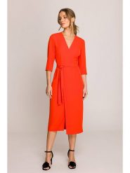Stylove Sukienka w kolorze czerwonym rozmiar: XL. Czerwone sukienki damskie Stylove, bez wzorów, z tkaniny, bez ramiączek. Za 254.99 zł.