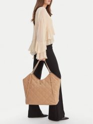 Badura Torebka CEO-KAJI-LDA8613 Beżowy. Brązowe shopper bag Badura, bez wzorów, z materiału, bez dodatków. Za 299.99 zł.