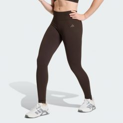 Legginsy Workout Essentials Knit Scrunch 7/8. Brązowe legginsy damskie Adidas, l, bez wzorów, z dzianiny. Za 203.15 zł.
