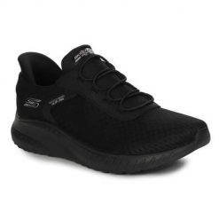 Buty do chodzenia damskie Skechers 117504BBK. Czarne obuwie sportowe damskie Skechers, z materiału, bez zapięcia, trekkingowe. Za 389.99 zł.