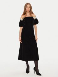 Eleh Sukienka koktajlowa E00202 Czarny Regular Fit. Czarne sukienki damskie Eleh, bez wzorów, z syntetyku, wizytowe, bez ramiączek. Za 519.99 zł.