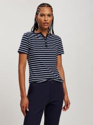 Cross Jeans Koszulka w kolorze granatowo-białym rozmiar: XS. Białe bluzki damskie Cross Jeans, xs, bez wzorów, z jeansu, bez kołnierzyka, bez ramiączek. Za 39.49 zł.