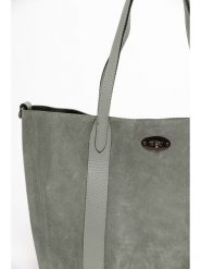 Mia Tomazzi Skórzany shopper bag "Bersezio" w kolorze szarym - 45 x 29 x 12 cm rozmiar: onesize. Szare shopper bag Mia Tomazzi, bez wzorów, z materiału, na ramię, bez dodatków. Za 369.99 zł.