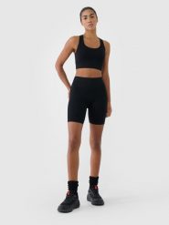 4F Legginsy kolarki treningowe bezszwowe damskie - czarne M/L. Czarne legginsy damskie 4F, l, bez wzorów, z dzianiny. Za 79.99 zł.