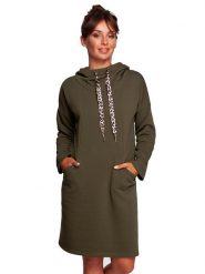 Be Wear Sukienka w kolorze oliwkowym rozmiar: XL. Brązowe sukienki damskie Be Wear, bez wzorów, bez ramiączek. Za 189.29 zł.
