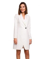 Stylove Sukienka w kolorze kremowym rozmiar: XL. Brązowe sukienki damskie Stylove, bez wzorów, bez ramiączek. Za 207.88 zł.