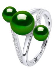 Pearl Addict Srebrny pierścionek z perłami rozmiar: onesize. Szare pierścionki damskie Pearl Addict, z cyrkonią, srebrne. Za 260.99 zł.