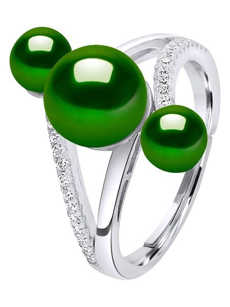 Pearl Addict Srebrny pierścionek z perłami rozmiar: onesize. Szare pierścionki damskie Pearl Addict, z cyrkonią, srebrne. Za 260.99 zł.