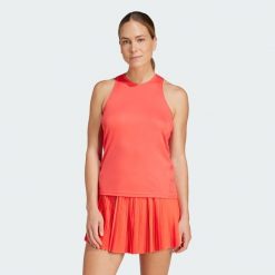 Koszulka Club Tennis Climacool Tank. Czerwone koszulki damskie Adidas, m, bez wzorów, bez kołnierzyka, bez ramiączek. Za 146.20 zł.
