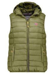 Geographical Norway Kamizelka pikowana "Vatikolor" w kolorze oliwkowym rozmiar: M. Zielone kamizelki damskie Geographical Norway, m, bez wzorów, bez kaptura. Za 184.02 zł.