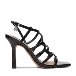 Sandały Nine West. Czarne sandały damskie Nine West, bez wzorów, bez obcasa, na szpilce, bez zapięcia. Za 279.99 zł.