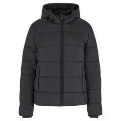 Krótka Kurtka Puchowa Z Kapturem Dla Kobiet. Czarne kurtki damskie Urban Classics, s, bez wzorów, z puchu, z kapturem. Za 310.99 zł.