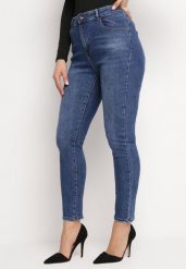 Granatowe Klasyczne Jeansy Skinny Hestiana. Niebieskie jeansy damskie Born2be, bez wzorów, z jeansu. Za 109.99 zł.