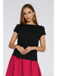 Nife Koszulka w kolorze czarnym rozmiar: 38. Czarne bluzki damskie Nife, bez wzorów, bez kołnierzyka, bez ramiączek. Za 194.15 zł.