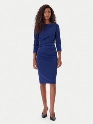 Rinascimento Sukienka koktajlowa CFC0126154003 Granatowy Slim Fit. Niebieskie sukienki damskie Rinascimento, bez wzorów, z syntetyku, wizytowe, bez ramiączek. Za 419.99 zł.