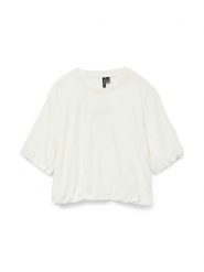 Vero Moda Koszulka w kolorze białym rozmiar: M. Białe bluzki damskie Vero Moda, m, bez wzorów, z bawełny, bez kołnierzyka, bez ramiączek. Za 61.95 zł.