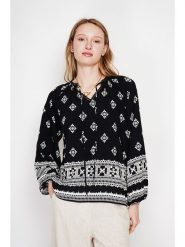 ASSUILI Bluzka w kolorze czarnym rozmiar: 42. Czarne bluzki damskie Assuili, bez wzorów, bez kołnierzyka, bez ramiączek. Za 121.99 zł.