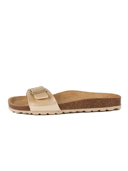 Little Sky Klapki w kolorze złotym rozmiar: 41. Brązowe klapki damskie Little Sky, bez wzorów, z otwartym noskiem, bez obcasa, bez zapięcia. Za 83.62 zł.