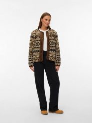 Vero Moda Kurtka pluszowa w kolorze beżowo-brązowym rozmiar: L. Brązowe kurtki damskie Vero Moda, l, bez wzorów, bez kaptura. Za 124.95 zł.