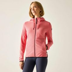 Damska bluza polarowa Ellula z kapturem i zamkiem błyskawicznym. Czerwone bluzy damskie Regatta, bez wzorów, z materiału, z kapturem. Za 349.99 zł.